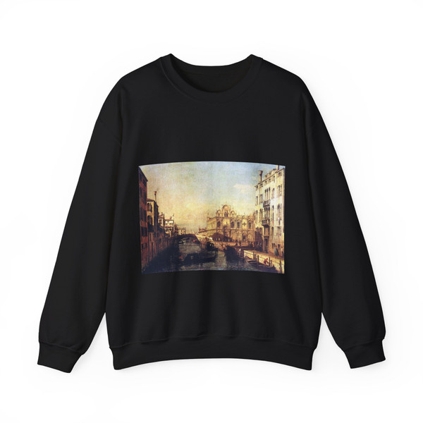 BELLOTTO, Bernardo - Italy - Rio dei Mendicanti with the Scuola di San Marco (Artwork) Crewneck Sweatshirt