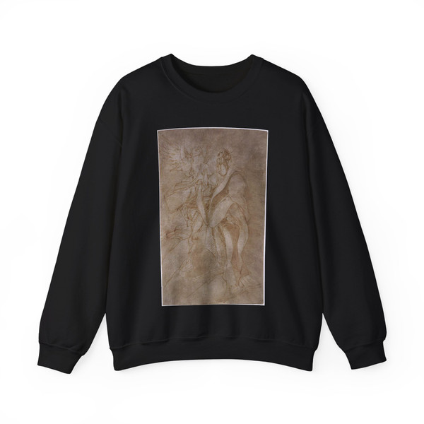GRECO, El -drawings- Study for St John the Evangelist and an Angel (Artwork) Crewneck Sweatshirt