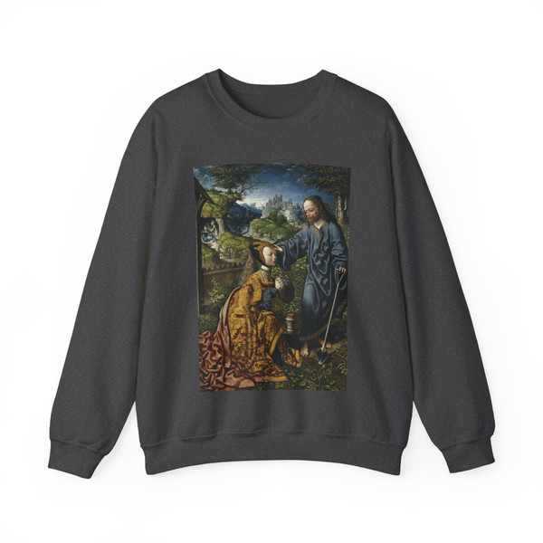 CORNELISZ van Oostsanen, Jacob - Christ Appearing to Mary Magdalen as a Gardener (Artwork) Crewneck Sweatshirt