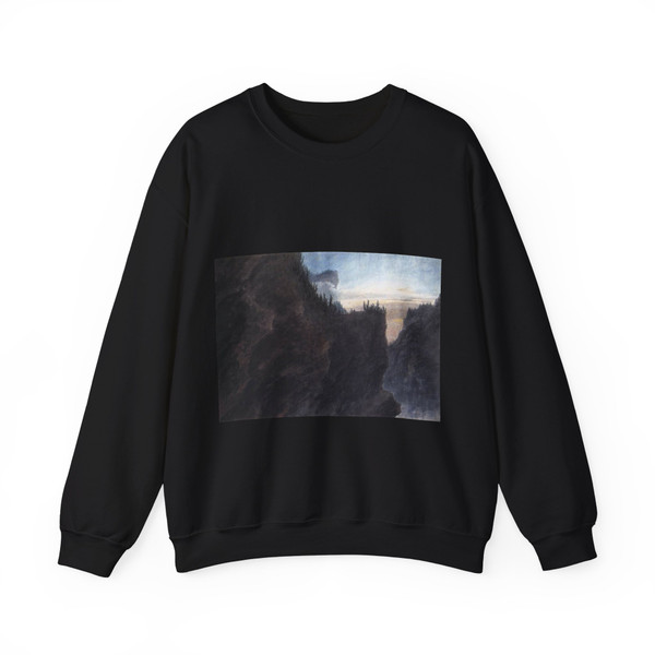 COZENS, John Robert - Entrance to the Valley of Grande Chartreuse in Dauphine (Artwork) Crewneck Sweatshirt