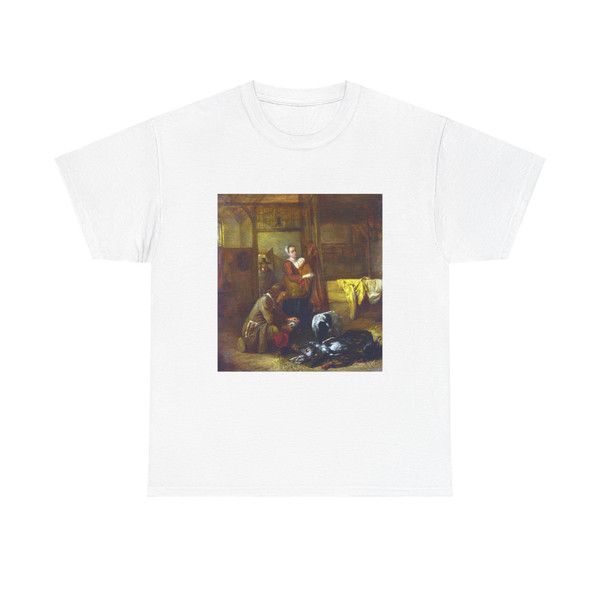 HOOCH, Pieter de - A Man with Dead Birds, and Other Figures, in a Stable (Artwork) T-Shirt