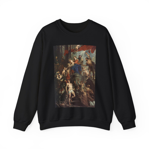 RUBENS, Peter Paul - Madonna Enthroned with Child and Saints (Artwork) Crewneck Sweatshirt