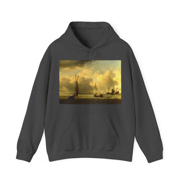 VELDE, Willem van de, the Younger - Dutch Ships and Small Vessels Offshore in a Breeze (Artwork) Hoodie