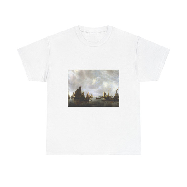 CAPPELLE, Jan van de - A River Scene with Dutch Vessels Becalmed (Artwork) T-Shirt