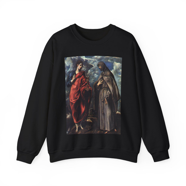 GRECO, El -1606-1610- St John the Evangelist and St Francis (Artwork) Crewneck Sweatshirt