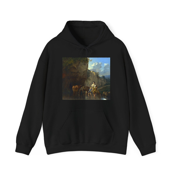DUJARDIN, Karel - A Woman and a Boy with Animals at a Ford (Artwork) Hoodie