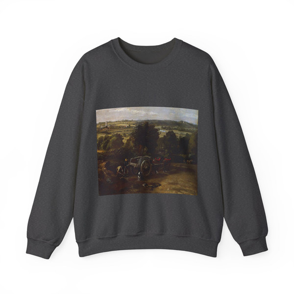 CONSTABLE, John - The Stour-Valley with the Church of Dedham (detail) (Artwork) Crewneck Sweatshirt