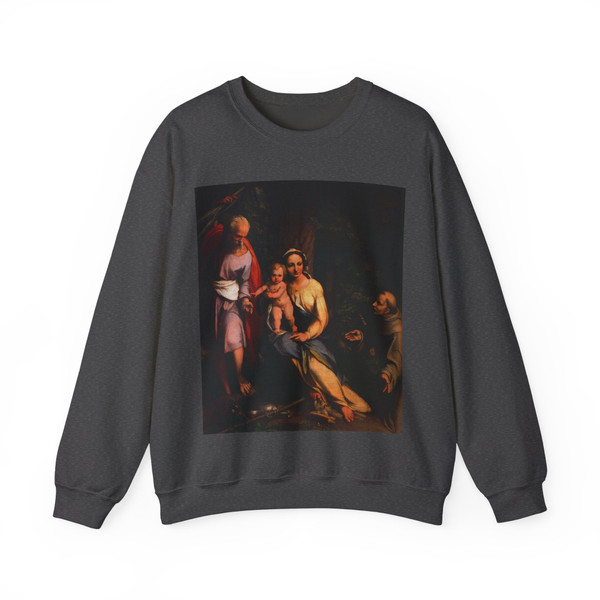 CORREGGIO - The Rest on the Flight to Egypt with Saint Francis (Artwork) Crewneck Sweatshirt