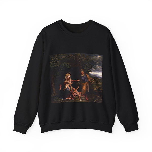 DOSSI, Battista - Holy Family with the Young St John the Baptist (Artwork) Crewneck Sweatshirt
