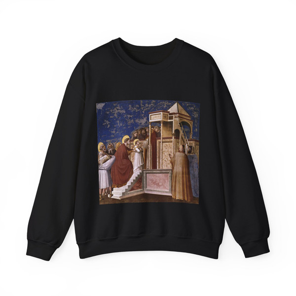 GIOTTO di Bondone - 2. Presentation of the Virgin in the Temple (Artwork) Crewneck Sweatshirt