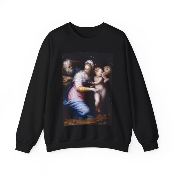 FONTANA, Prospero - Holy Family with the Infant St John the Baptist (Artwork) Crewneck Sweatshirt