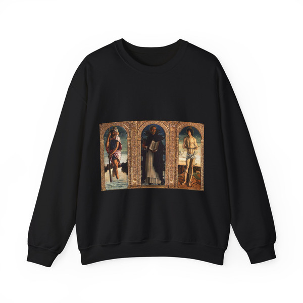 BELLINI, Giovanni - 1460-69 - Polyptych of San Vincenzo Ferreri (detail)2 (Artwork) Crewneck Sweatshirt
