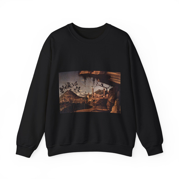 BELLINI, Giovanni - 1480-89 - St Jerome Reading in the Countryside (detail) (Artwork) Crewneck Sweatshirt