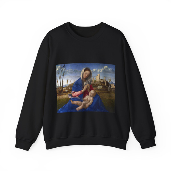 BELLINI, Giovanni - 1500-09 - Madonna of the Meadow (Madonna del Prato) (Artwork) Crewneck Sweatshirt