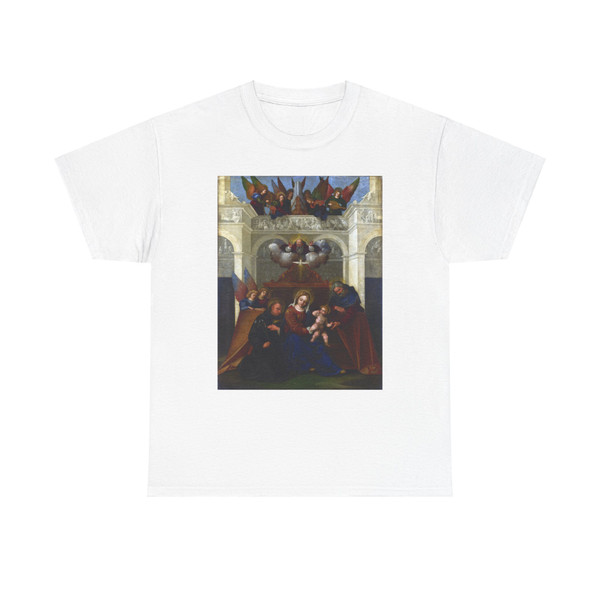 Lodovico Mazzolino - The Holy Family with Saint Nicholas of Tolentino (Artwork) T-Shirt