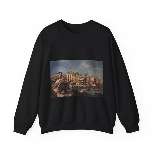 MARIESCHI, Michele - The Rialto Bridge from the Riva del Vin (Artwork) Crewneck Sweatshirt
