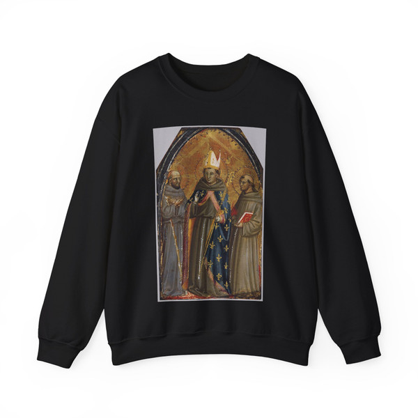 BICCI di Lorenzo - Sts Francis of Assisi, Louis of Toulouse and Anthony of Padua (Artwork) Crewneck Sweatshirt