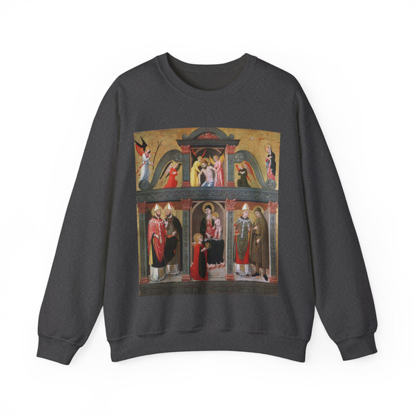 DOMENICO da Tolmezzo - St Lucy Altarpiece (Pala di S. Lucia) (Artwork) Crewneck Sweatshirt