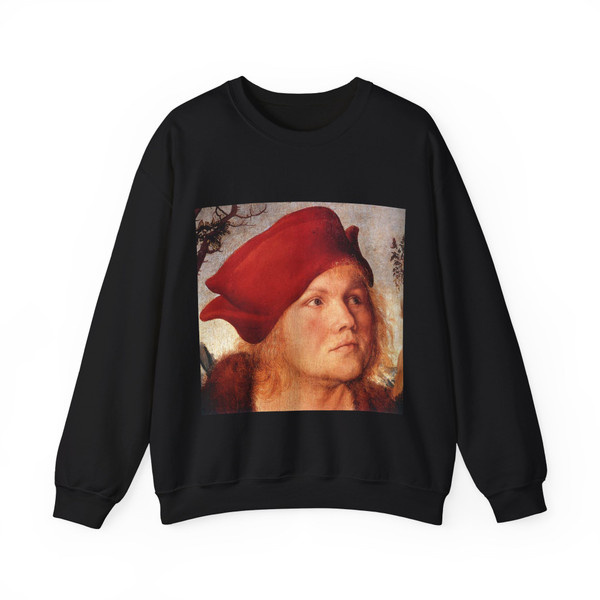 CRANACH, Lucas the Younger - Portrait of Johannes Cuspinian d 1 (Artwork) Crewneck Sweatshirt