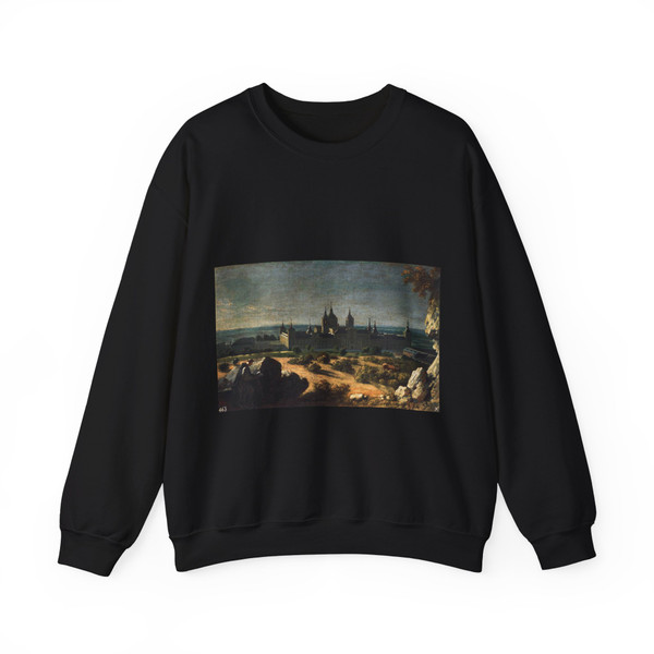 HOUASSE, Michel-Ange - View of the Monastery of El Escorial (Artwork) Crewneck Sweatshirt