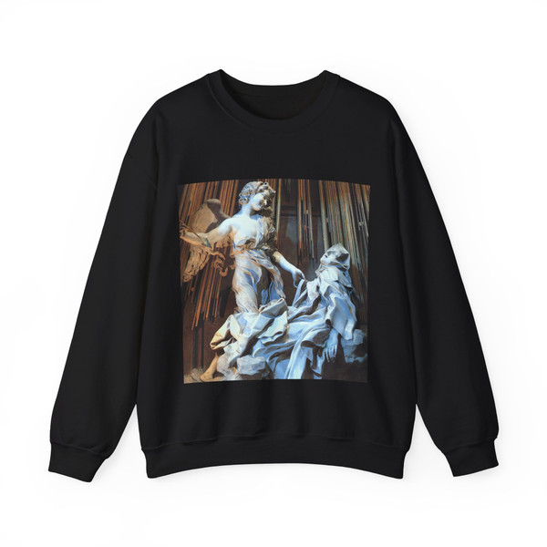 BERNINI, Gian Lorenzo - The Ecstasy of Saint Therese (detail 1) (Artwork) Crewneck Sweatshirt