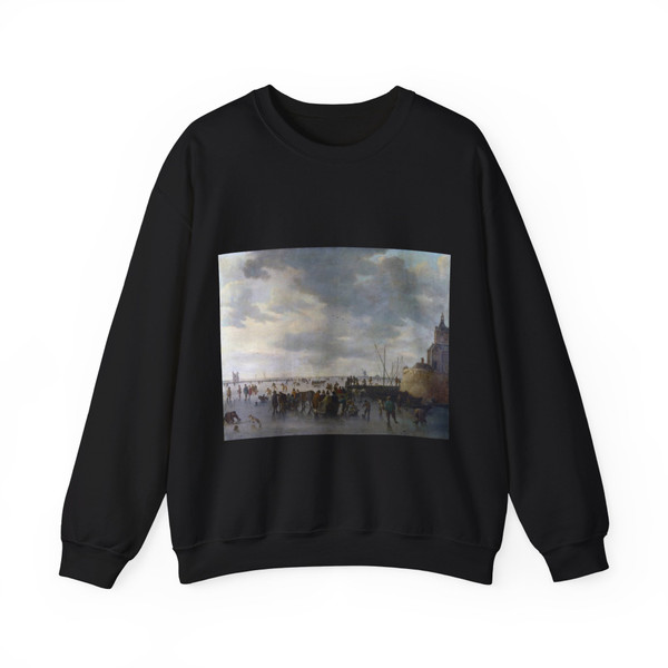GOYEN, Jan van - A Scene on the Ice near Dordrecht (Artwork) Crewneck Sweatshirt