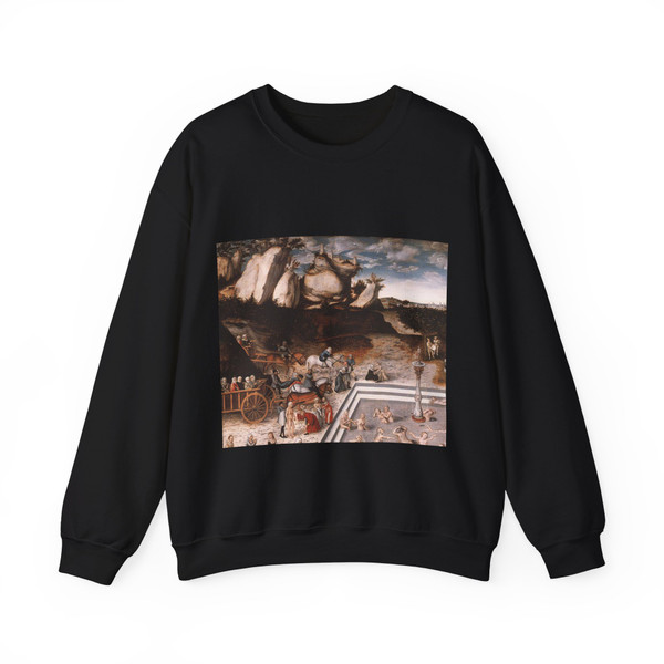 CRANACH, Lucas the Elder - The Fountain of Youth (detail) (Artwork) Crewneck Sweatshirt