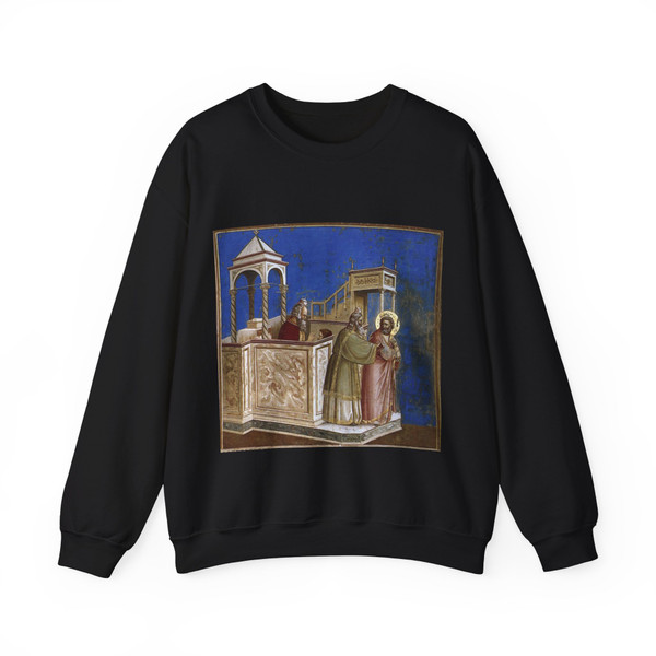 GIOTTO di Bondone - 1. Rejection of Joachim's Sacrifice (Artwork) Crewneck Sweatshirt