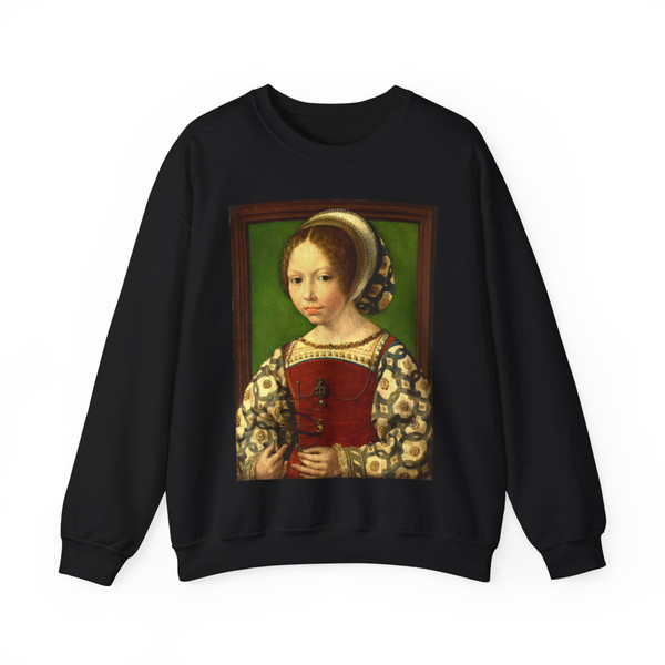GOSSAERT, Jan (called Mabuse) - Young Girl with Astronomic Instrument (Artwork) Crewneck Sweatshirt