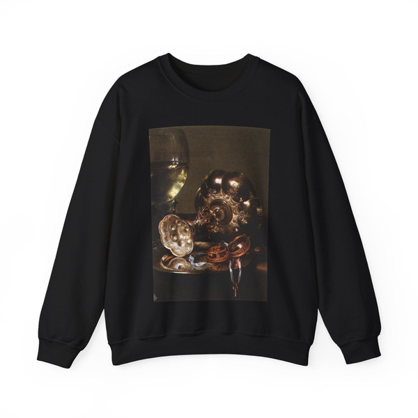 HEDA, Willem Claesz - Breakfast Table with Blackberry Pie (detail) (Artwork) Crewneck Sweatshirt