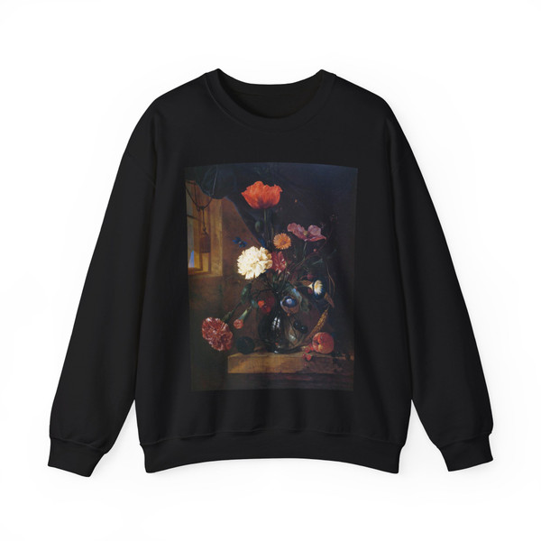 HEEM, Jan Davidsz. de - Bouquet in a Glass Vase (Artwork) Crewneck Sweatshirt