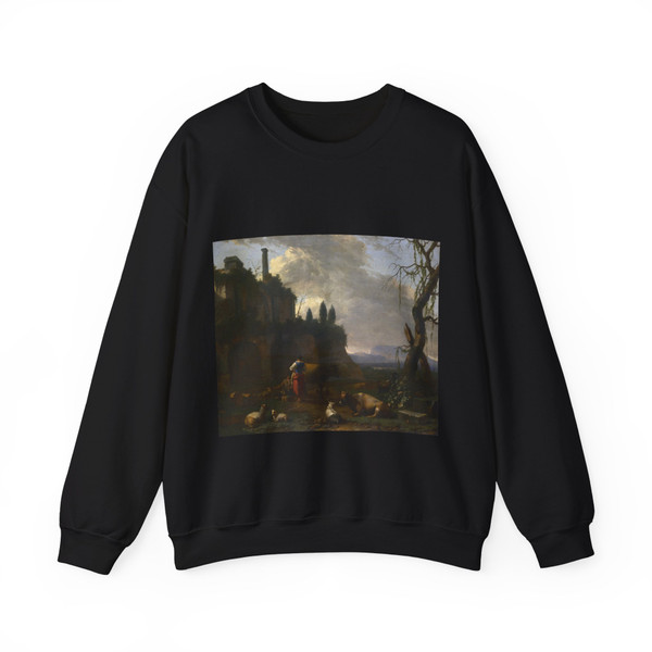 BEGEIJN, Abraham Jansz - Peasants with Cattle by a Ruin (Artwork) Crewneck Sweatshirt
