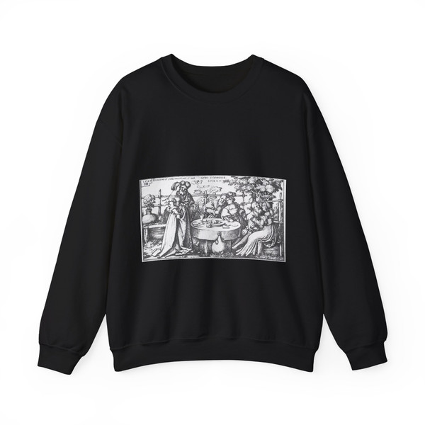 BEHAM, Hans Sebald - The Prodigal Son Wasting His Patrimony (Artwork) Crewneck Sweatshirt