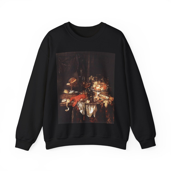 BEYEREN, Abraham van - Banquet Still-Life with a Mouse (Artwork) Crewneck Sweatshirt