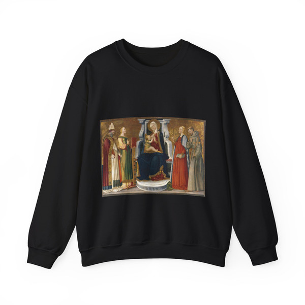 BICCI, Nero di - Madonna and Child Enthroned with Saints (Artwork) Crewneck Sweatshirt