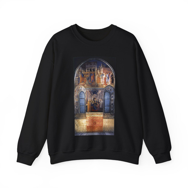 ANGELICO, Fra - W,wall - West wall of the chapel (Artwork) Crewneck Sweatshirt