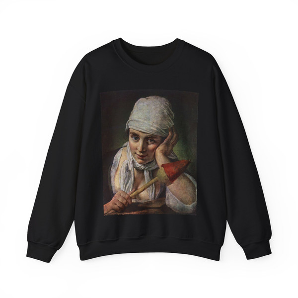 ROTARI, Pietro Antonio - Young Girl with Distaff (Artwork) Crewneck Sweatshirt