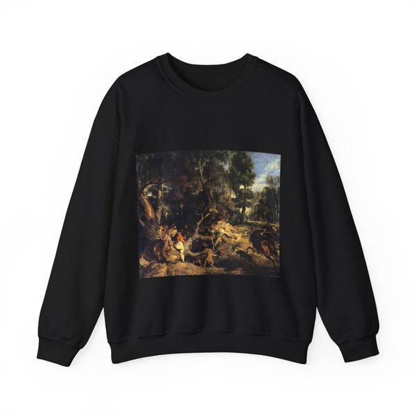 RUBENS, Peter Paul - Boar Hunt (Artwork) Crewneck Sweatshirt