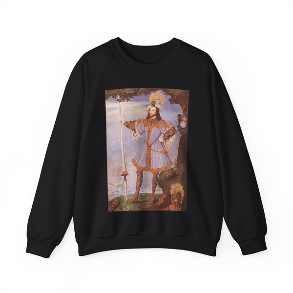 HILLIARD, Nicholas - Portrait of George Clifford, Earl of Cumberland (Artwork) Crewneck Sweatshirt