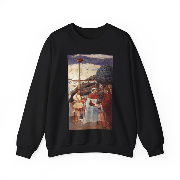 GOZZOLLI, Benozzo - Disembarkation at Ostia (scene 5, east wall) (Artwork) Crewneck Sweatshirt