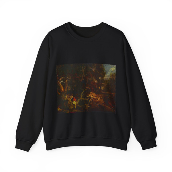 RUBENS, Peter Paul - A Boar Hunt (Artwork) Crewneck Sweatshirt