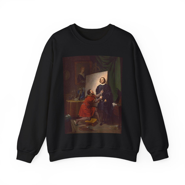 BERGERET, Pierre-Nolasque - Aretino in the Studio of Tintoretto (Artwork) Crewneck Sweatshirt