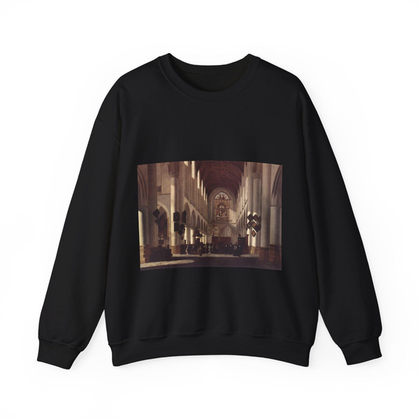 BERCKHEYDE, Job - Interior of the St Bavo in Haarlem (Artwork) Crewneck Sweatshirt