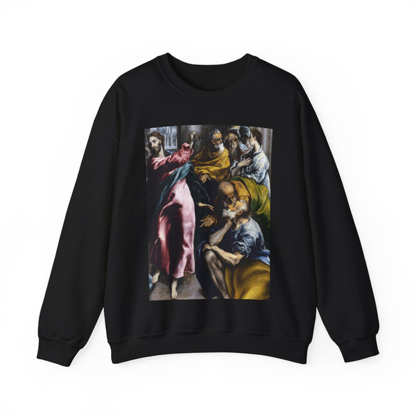 GRECO, El -1600- The Purification of the Temple (detail) (Artwork) Crewneck Sweatshirt