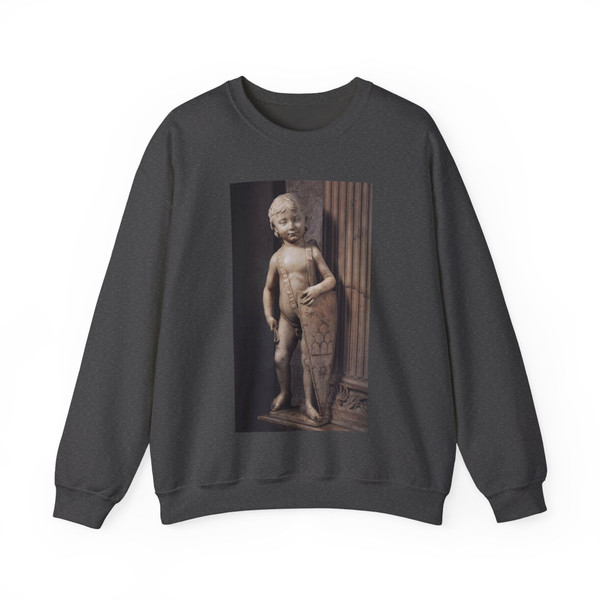 DESIDERIO da Settignano - Tomb of Carlo Marsuppini (detail) (Artwork) Crewneck Sweatshirt
