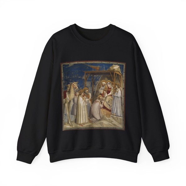 GIOTTO di Bondone - 2. Adoration of the Magi (Artwork) Crewneck Sweatshirt