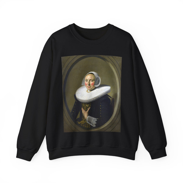 HALS, Frans - Portrait of a Woman (Marie Larp) (Artwork) Crewneck Sweatshirt