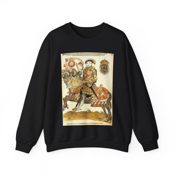 ANTHONISZ, Cornelis - Henry VIII of England on Horseback (Artwork) Crewneck Sweatshirt