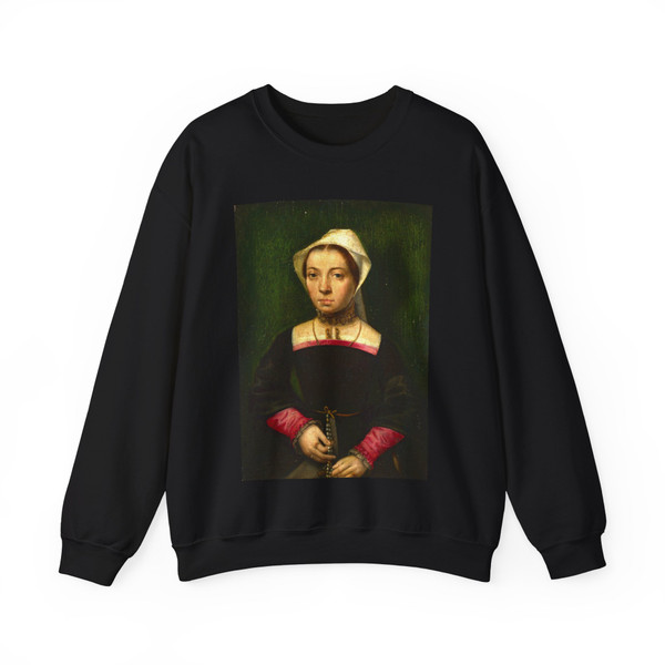 HEMESSEN, Catharina van - A Lady with a Rosary (Artwork) Crewneck Sweatshirt