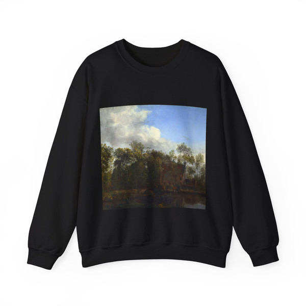 HEYDEN, Jan van der - A Farm among Trees (Artwork) Crewneck Sweatshirt